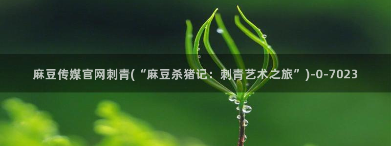 麻豆映像传媒官网地址：麻豆传媒官网刺青(“麻豆杀猪记：刺青艺术之旅”)